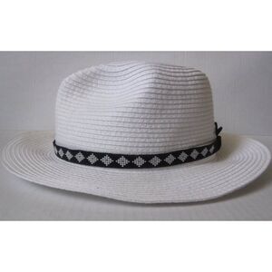 Beaded Hat Band Black, White & Rose Gold w/ Suede